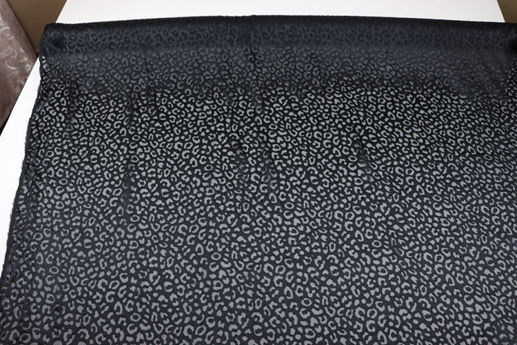 JFHHQQ - 16 Momme Black Sheer Burnout Silk Devore Satin Fabric - 140cm wide by the Yard