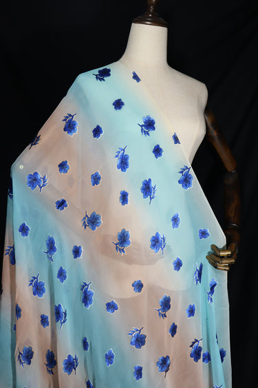 JFHJIB - 8 Momme Gradient Style Sheer Burnout Silk Devore Satin Fabric - 120cm wide by the Yard