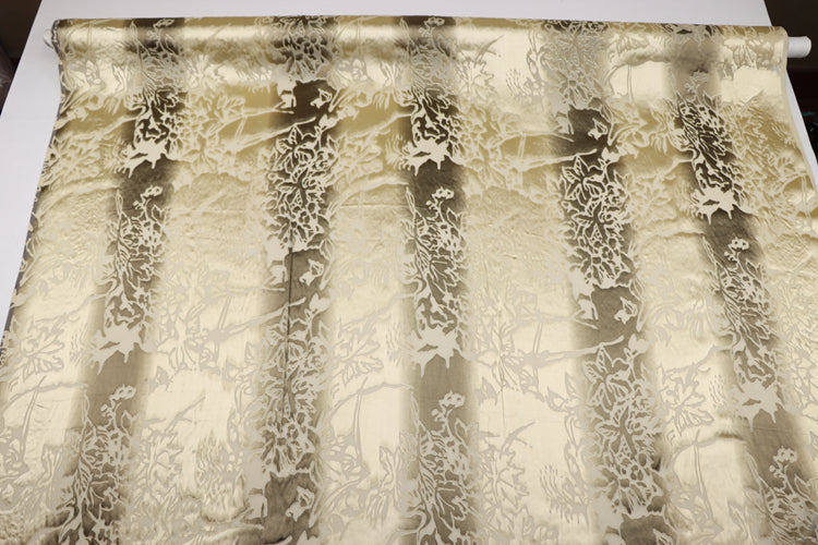 JFHSUL - 17 Momme Vertical Pattern Sheer Burnout Silk Devore Satin Fabric - 114cm wide by the Yard