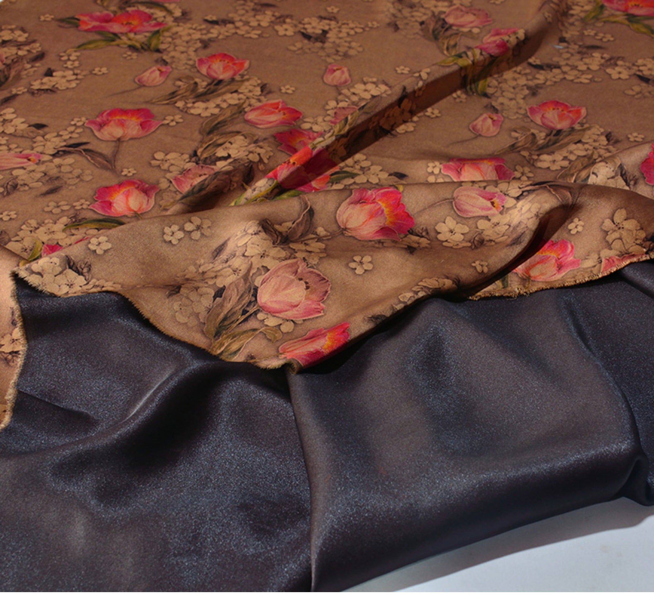 YPASJI - Handmade 50 Momme Double-Faced Heavy Satin Mud Silk Satin Fabric - 105cm By the Yard