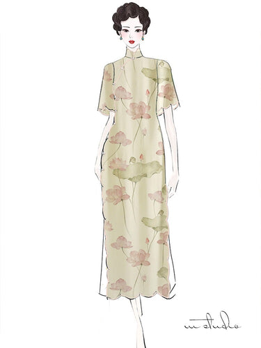 RYHEEYIU - Hight 60 Count Rayon Satin Faux Silk Chinese Style Floral Cheongsam Dress Fabric - 145cm wide by the Yard