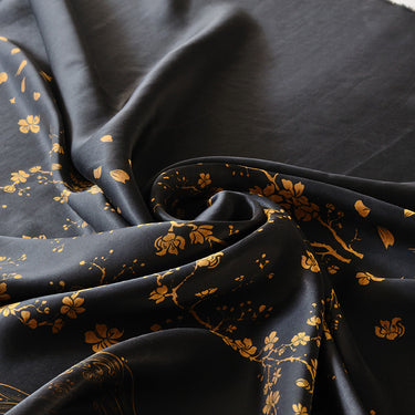 YPQJHM - Handmade 26 Momme HUALUO Jacquard Mud Silk Satin Fabric (Openwork texture) - 114cm by the Yard