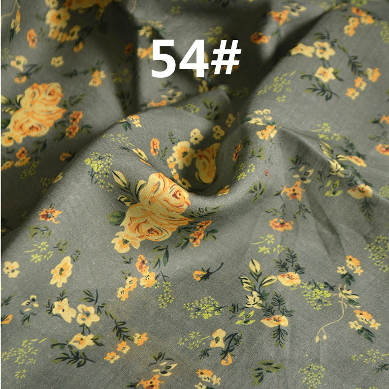 LRLAHX - Pastoral Style Floral Printed 42 Thread Count Ramie Fabric - 140cm wide by the Yard