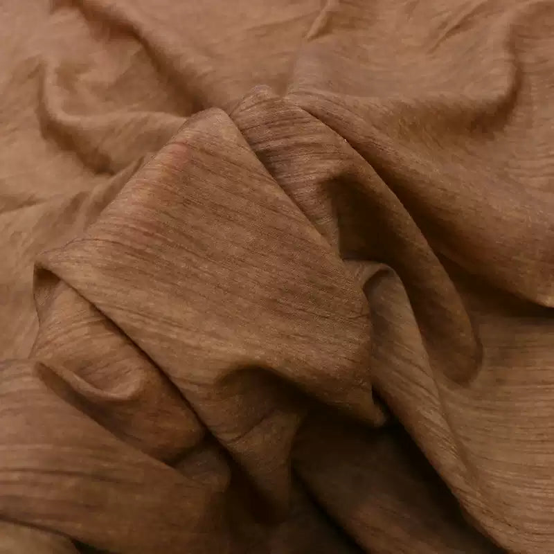 LZSMTR - 21 Momme Hand-Distressed & Cold-Dyed Silk/Wool Blend with Organic Texture - 110cm wide by the Yard