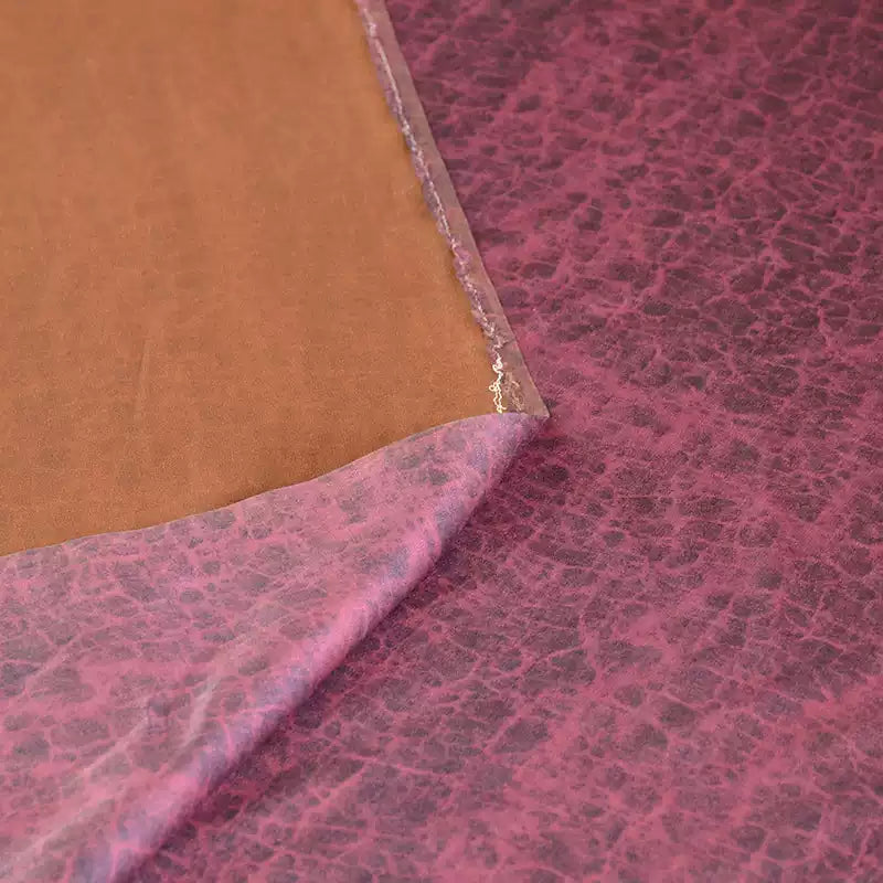 YPZSGL - Handmade 26 Momme Special Purple HUALUO Jacquard Mud Silk Satin Fabric (Openwork texture) - 140cm by the Yard