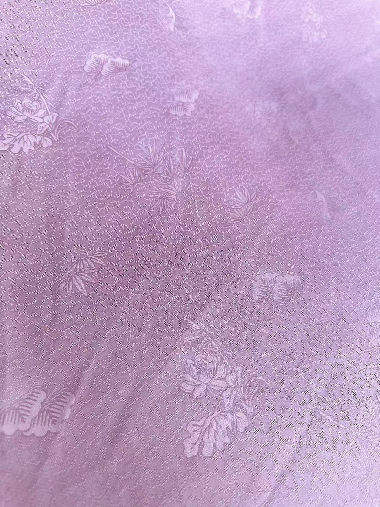 SXZYUS - Handmade 25 Momme HUALUO Jacquard Hongyunsha Mud Silk Fabric (Openwork texture) - 114cm by the Yard