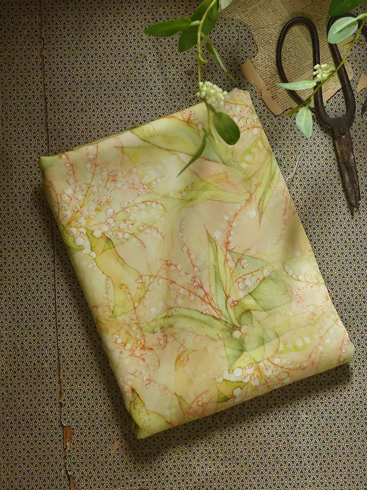 RYYUILIN - Hight 60 Count Rayon Satin Faux Silk Chinese Style Floral Cheongsam Dress Fabric - 145cm wide by the Yard