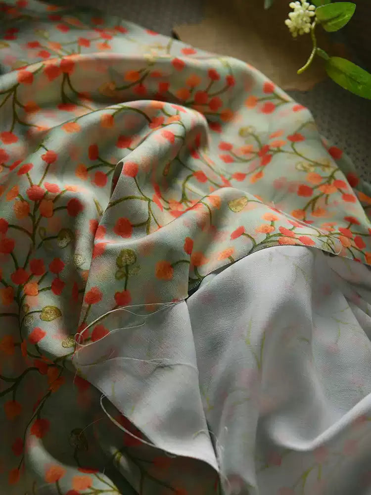 RYJIEYUI - Hight 60 Count Rayon Satin Faux Silk Chinese Style Floral Cheongsam Dress Fabric - 145cm wide by the Yard