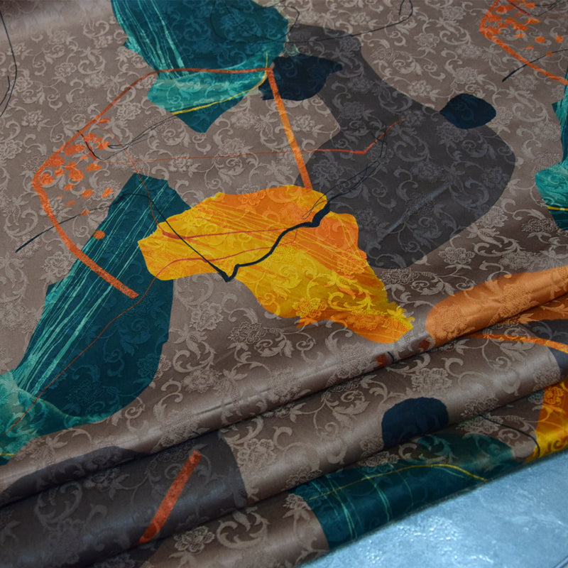 XLTSTH - Handmade 25 Momme HUALUO Jacquard Mud Silk Fabric (Openwork texture) - 112cm by the Yard