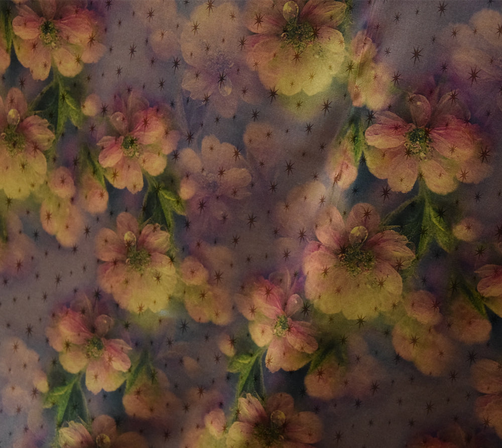 XLZHHY - 23 Momme Jacquard Handmade Plant Dye HongYunSha Silk Blended Fabric - 108cm wide by the Yard