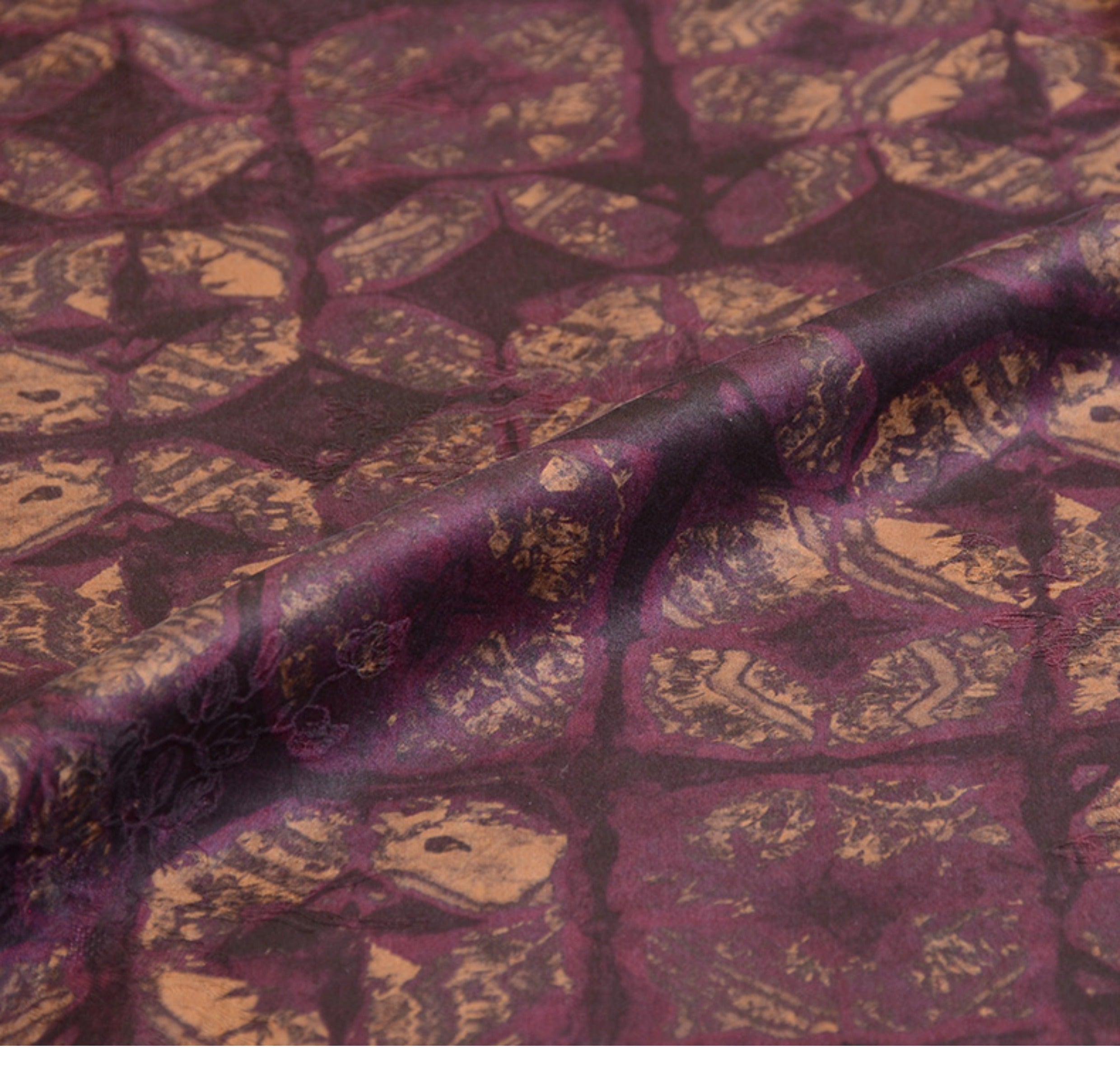 YPDYLX - Handmade 26 Momme HUALUO Jacquard Mud Silk Fabric (Openwork texture) - 138cm by the Yard