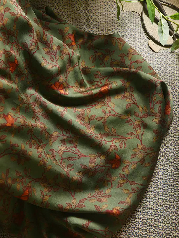 RYHUAJAN - Hight 60 Count Rayon Satin Faux Silk Chinese Style Floral Cheongsam Dress Fabric - 145cm wide by the Yard