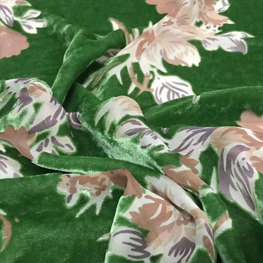 HEHUAN - Semi-sheer with a Draping Effect Sheer Burnout Silk Velvet Satin Fabric - 114cm wide by the Yard