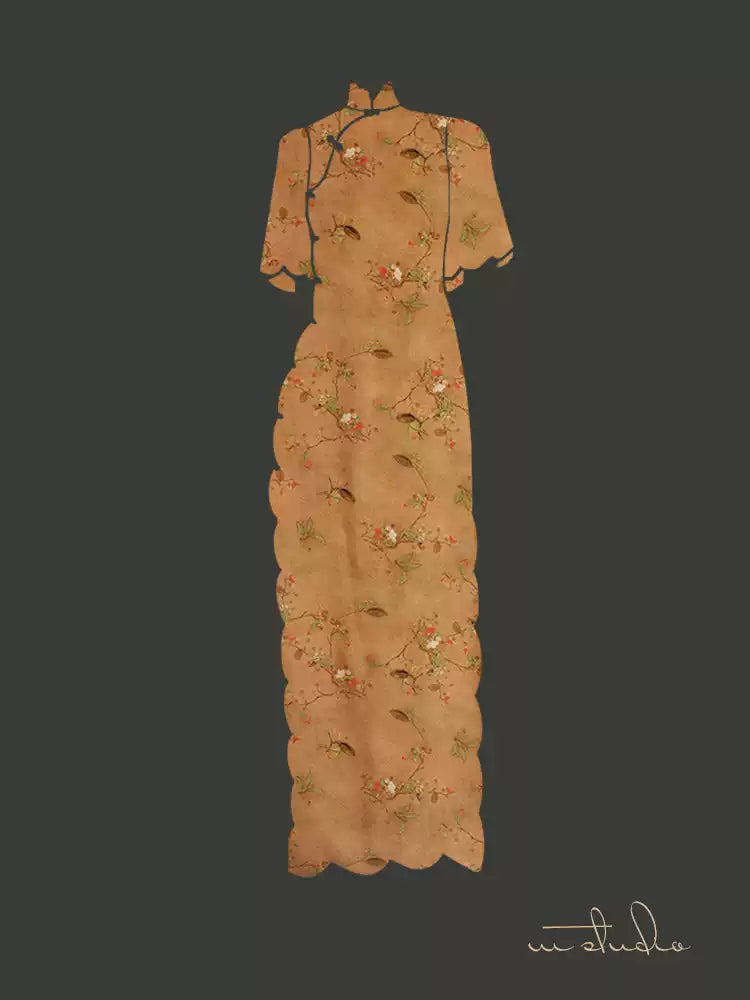 RYMUXIXI - Hight 60 Count Rayon Satin Faux Silk Chinese Style Floral Cheongsam Dress Fabric - 145cm wide by the Yard