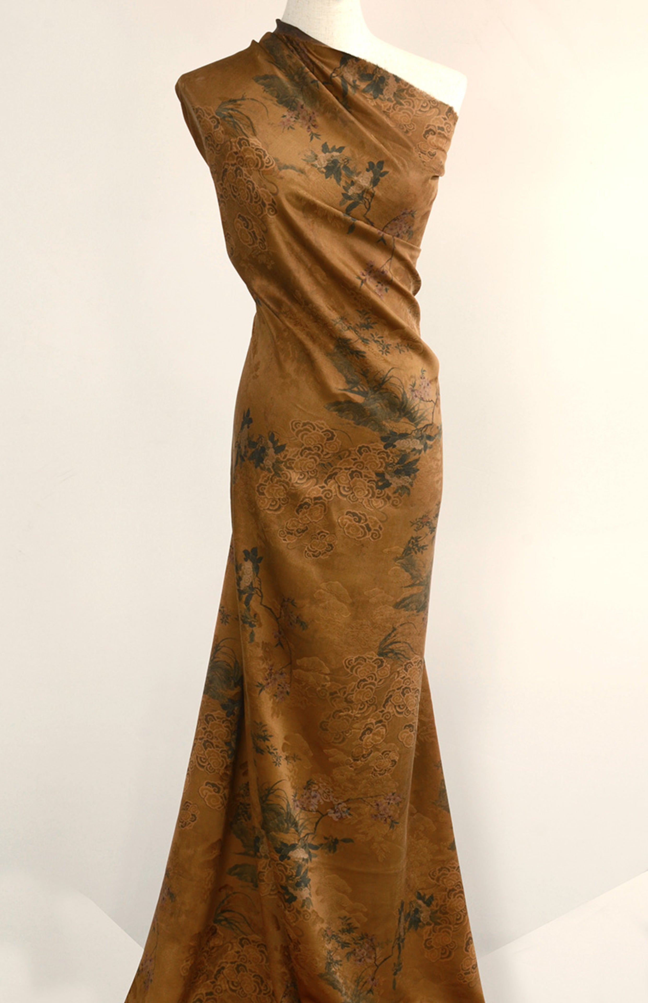 YPHXYZ - Handmade 26 Momme HUALUO Jacquard Mud Silk Fabric (Openwork texture) - 110cm by the Yard