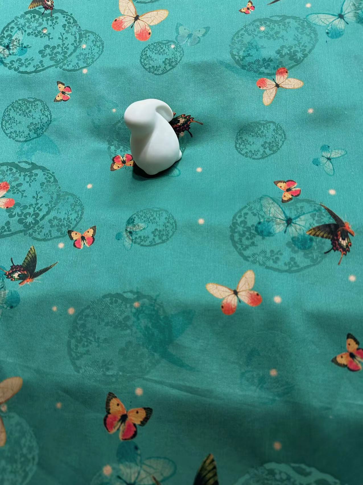 SXTHHD - Handmade 25 Momme HUALUO Jacquard Hongyunsha Mud Silk Fabric (Openwork texture) - 114cm by the Yard