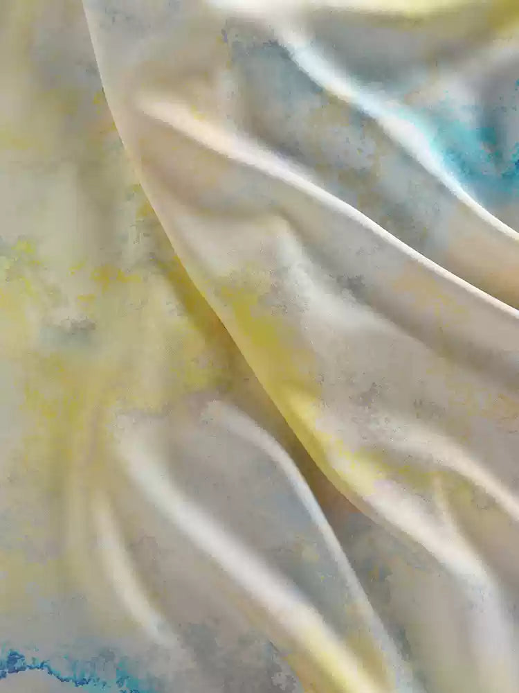 RYYUNLAN - Hight 60 Count Rayon Satin Faux Silk Chinese Style Floral Cheongsam Dress Fabric - 145cm wide by the Yard