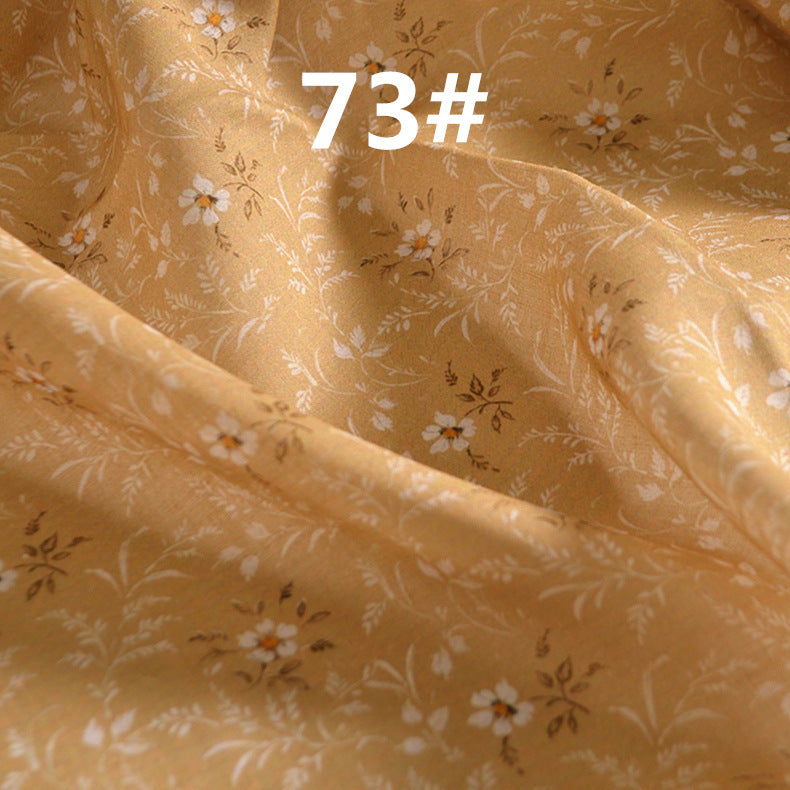 LRFENS - Pastoral Style Floral Printed 42 Thread Count Ramie Fabric - 140cm wide by the Yard