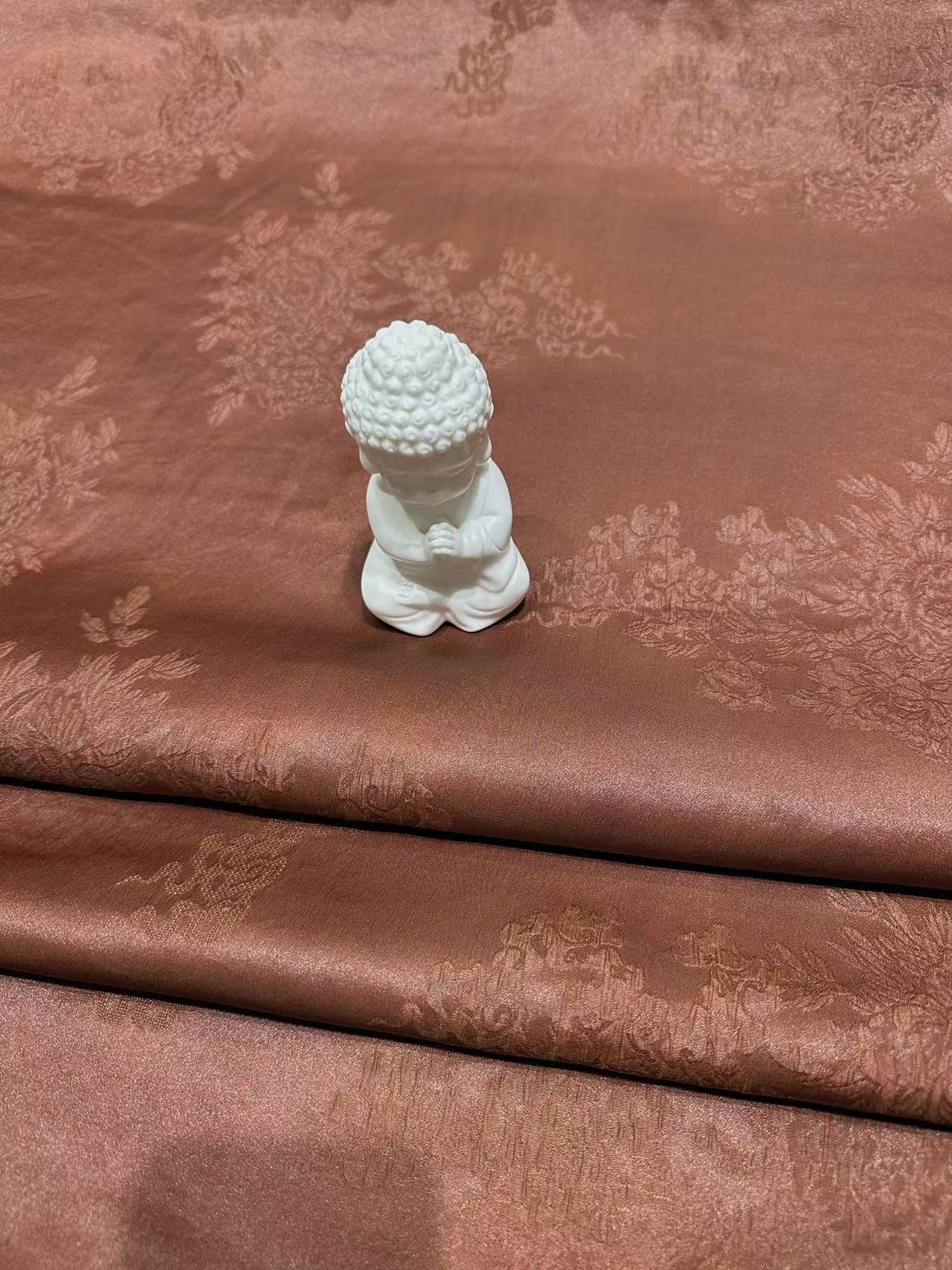 SXZTAN - Handmade 25 Momme HUALUO Jacquard Hongyunsha Mud Silk Fabric (Openwork texture) - 114cm by the Yard