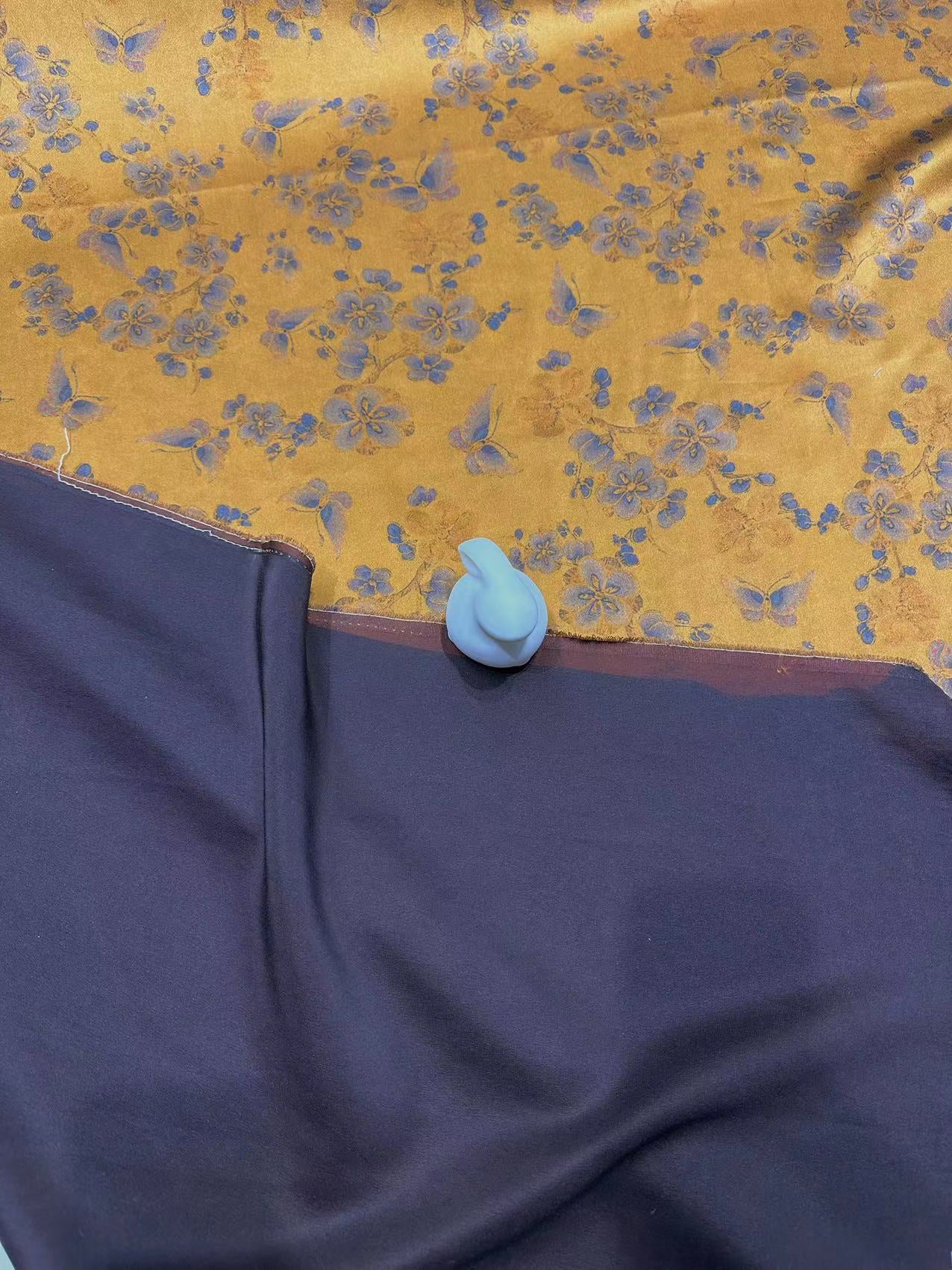 SXQINH - Handmade 40 Momme Mud Silk Satin Fabric - 114cm By the Yard