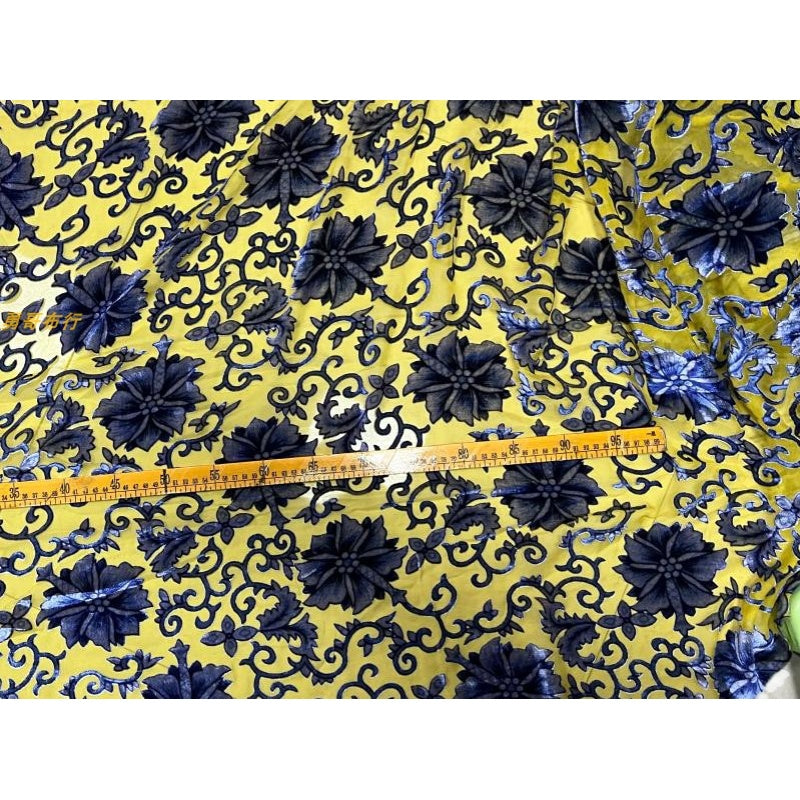 YELLAN - Semi-sheer with a Draping Effect Hot Stamping Sheer Burnout Silk Velvet Satin Fabric - 110cm wide by the Yard