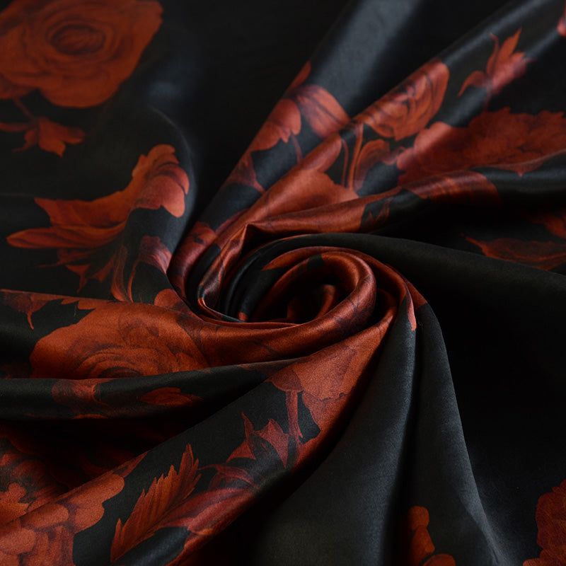 YPYRMD - Handmade 25 Momme HUALUO Jacquard Mud Silk Satin Fabric (Openwork texture) - 113cm by the Yard