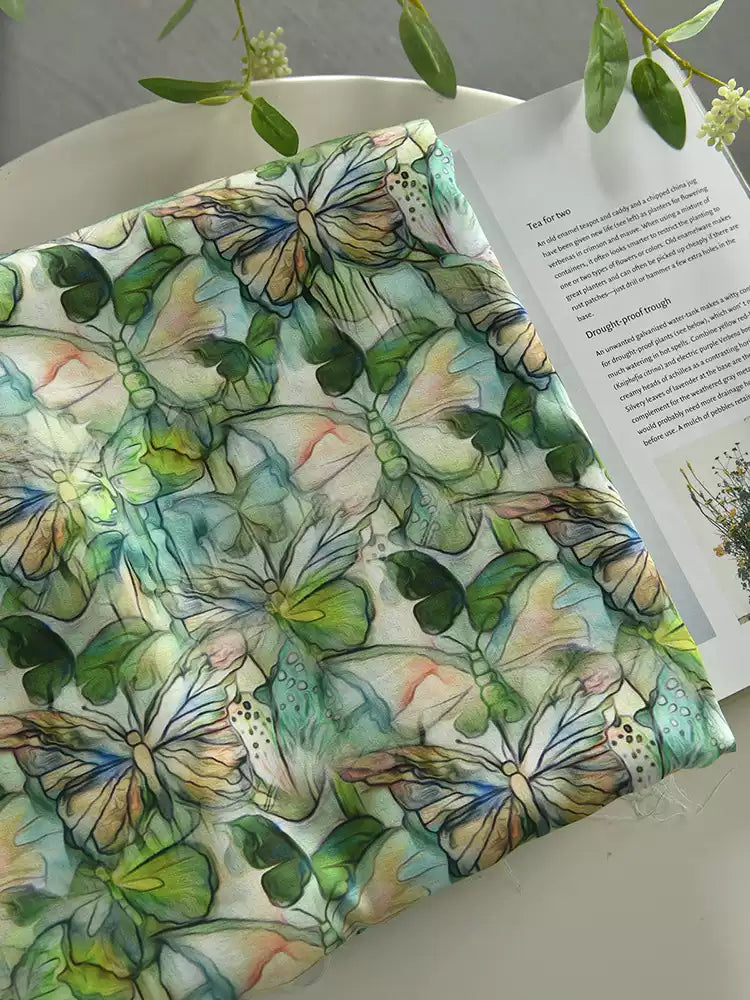 RYDIEWUU - Hight 60 Count Rayon Satin Faux Silk Chinese Style Floral Cheongsam Dress Fabric - 145cm wide by the Yard