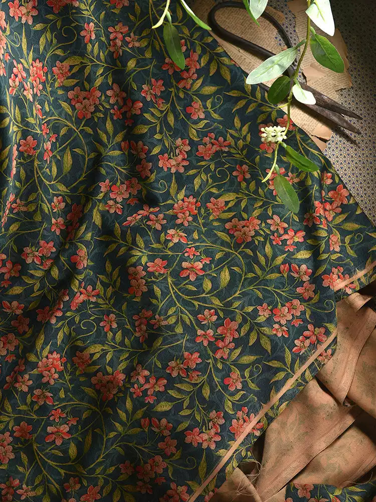 RYHONXIU - Hight 60 Count Rayon Satin Faux Silk Chinese Style Floral Cheongsam Dress Fabric - 145cm wide by the Yard