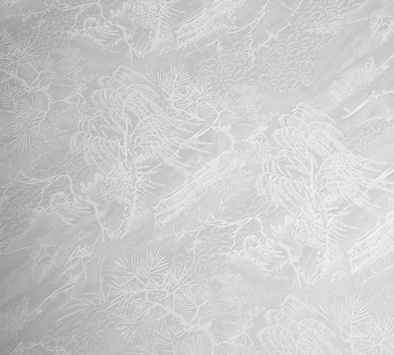 BUSSANS - Three Colours and Small Tree Jacquard Satin Polyester Fabric - 152cm by the yard