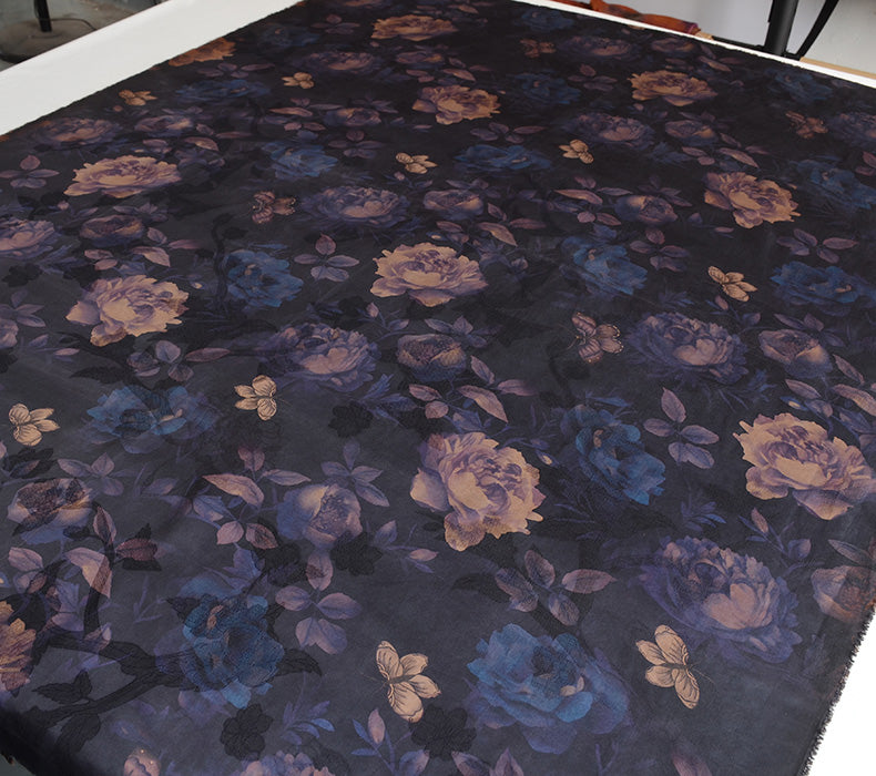 YPZFMG - Handmade 30 Momme HUALUO Jacquard Mud Silk Satin Fabric (Openwork texture) - 110cm by the Yard