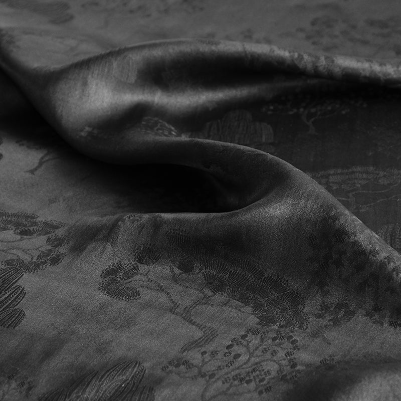 YPHEYX - Handmade 28 Momme HUALUO Jacquard Mud Silk Fabric (Openwork texture) - 112cm by the Yard