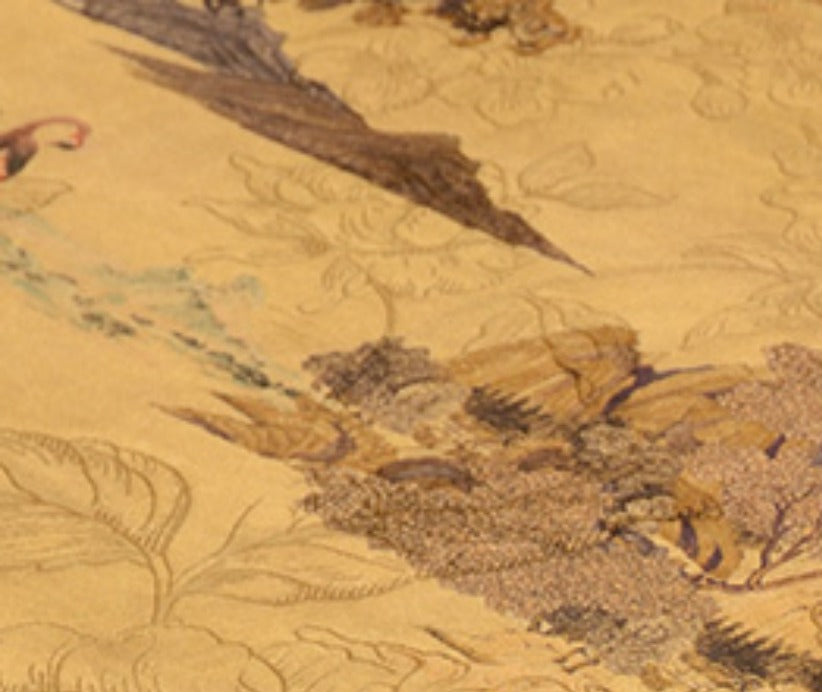 YPHHSS - Handmade 40 Momme HUALUO Jacquard Mud Silk Fabric (Openwork texture) - 110cm by the Yard