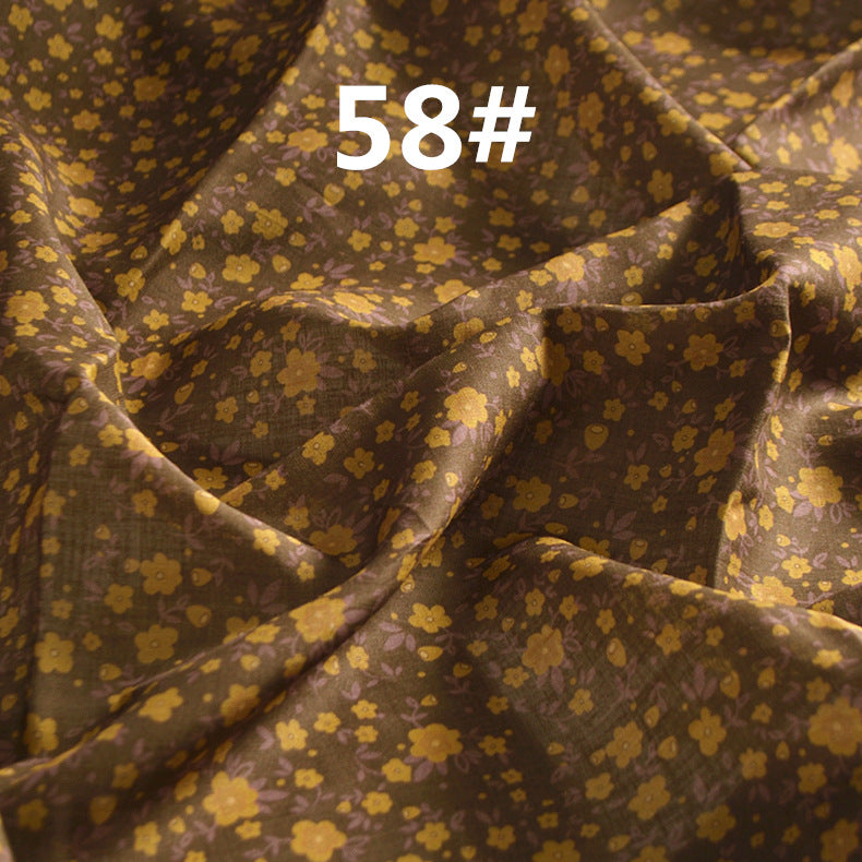 LRLAHX - Pastoral Style Floral Printed 42 Thread Count Ramie Fabric - 140cm wide by the Yard