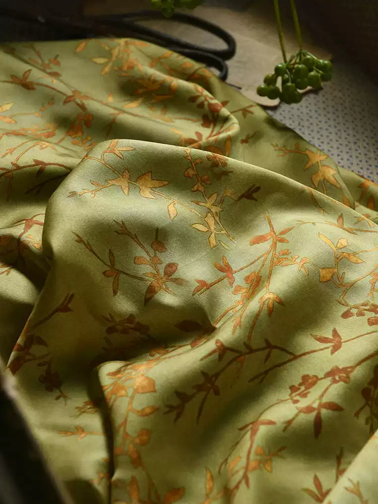 RYJINZHI - Hight 60 Count Rayon Satin Faux Silk Chinese Style Floral Cheongsam Dress Fabric - 145cm wide by the Yard