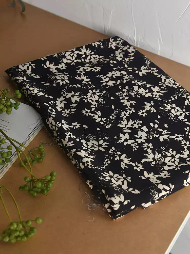 RYCAOYUA - Hight 60 Count Rayon Satin Faux Silk Chinese Style Floral Cheongsam Dress Fabric - 145cm wide by the Yard