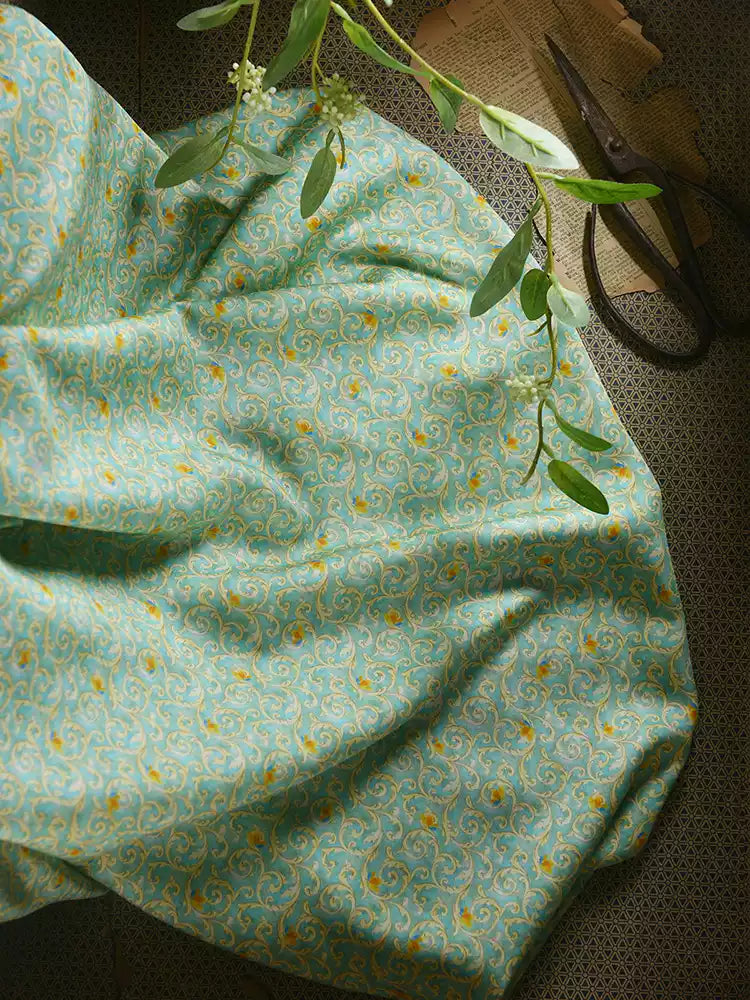 RYLIUYIN - Hight 60 Count Rayon Satin Faux Silk Chinese Style Floral Cheongsam Dress Fabric - 145cm wide by the Yard