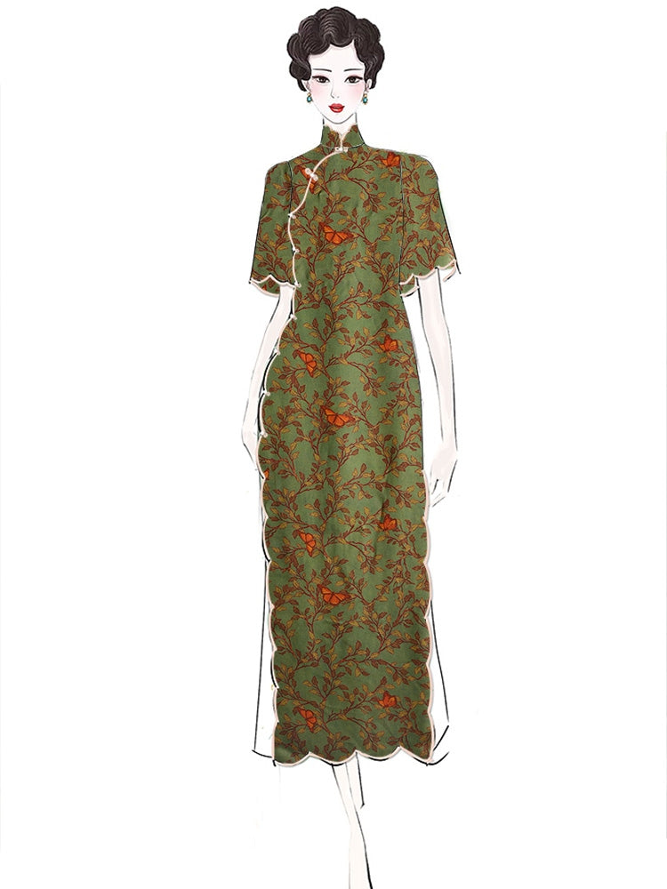 RYHUAJAN - Hight 60 Count Rayon Satin Faux Silk Chinese Style Floral Cheongsam Dress Fabric - 145cm wide by the Yard