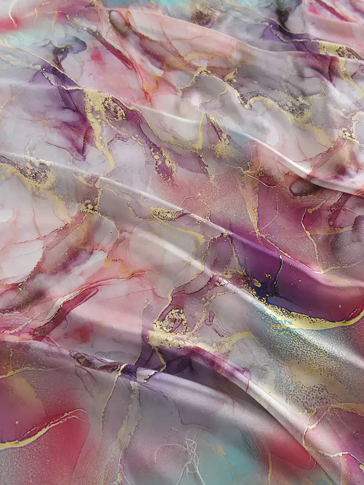 RYYUNFEN - Hight 60 Count Rayon Satin Faux Silk Chinese Style Floral Cheongsam Dress Fabric - 145cm wide by the Yard