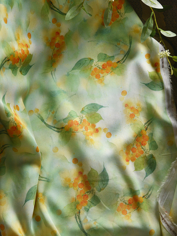 RYXIAMAN - Hight 60 Count Rayon Satin Faux Silk Chinese Style Floral Cheongsam Dress Fabric - 145cm wide by the Yard