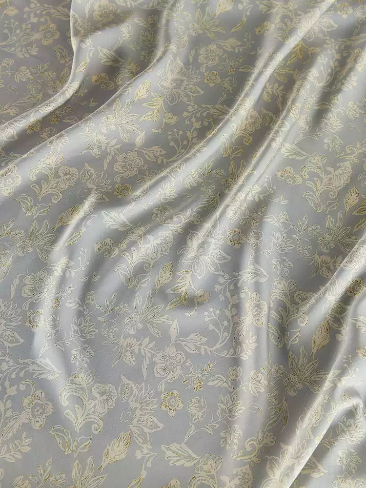 RYSUXIAN - Hight 60 Count Rayon Satin Faux Silk Chinese Style Floral Cheongsam Dress Fabric - 145cm wide by the Yard