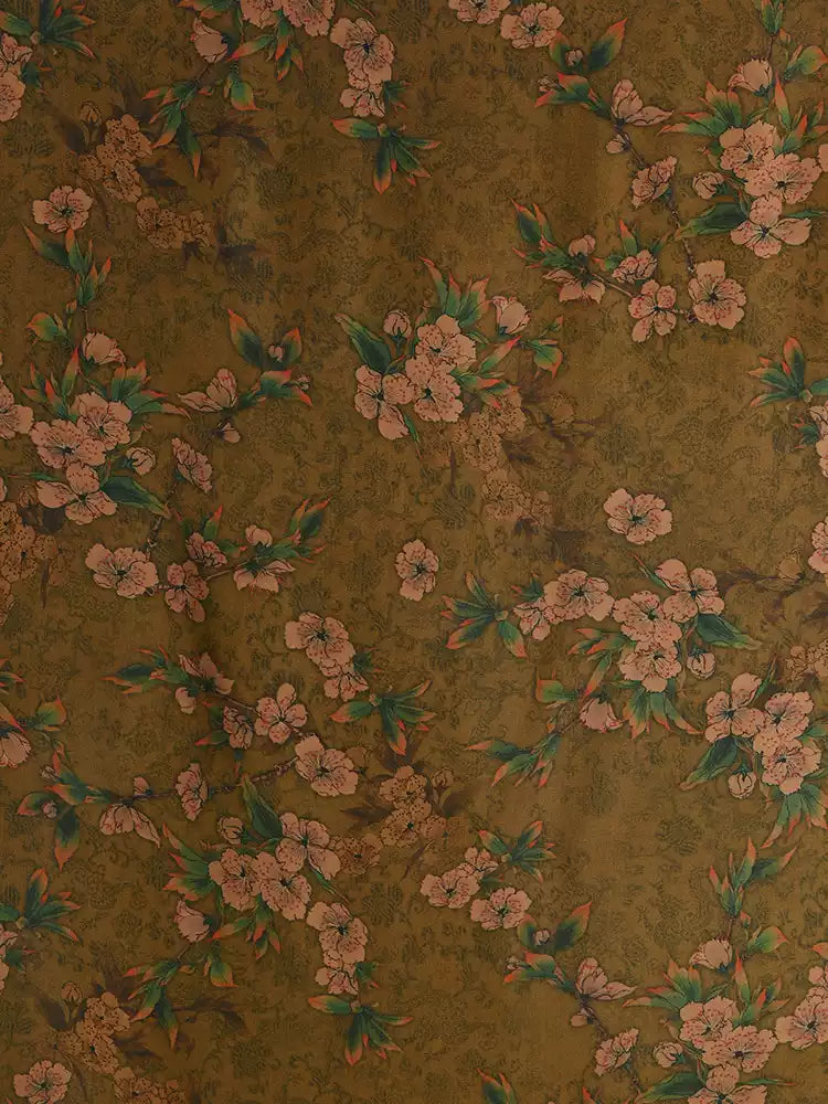 RYCUNGUI- Hight 60 Count Rayon Satin Faux Silk Chinese Style Floral Cheongsam Dress Fabric - 145cm wide by the Yard