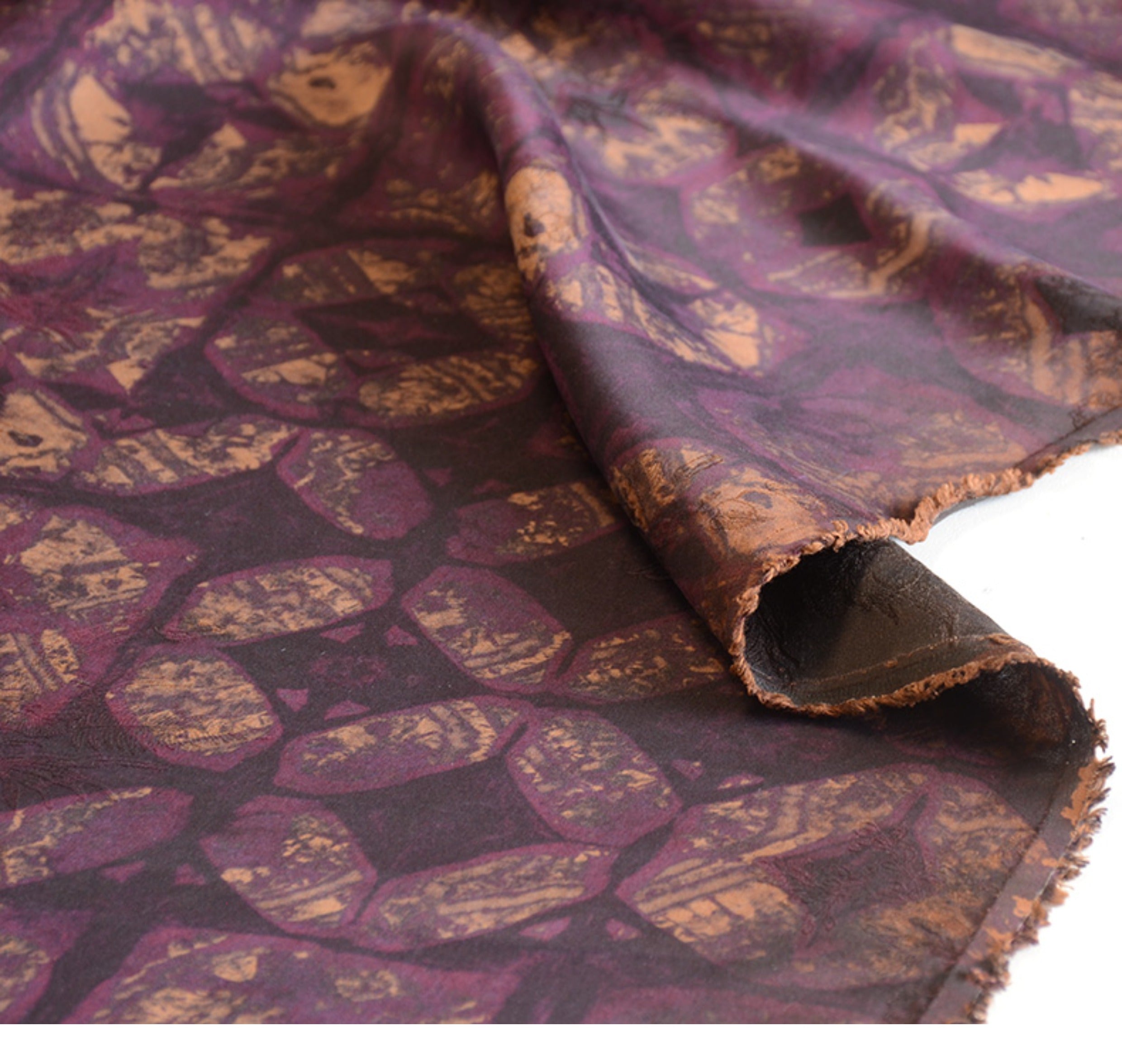 YPDYLX - Handmade 26 Momme HUALUO Jacquard Mud Silk Fabric (Openwork texture) - 138cm by the Yard