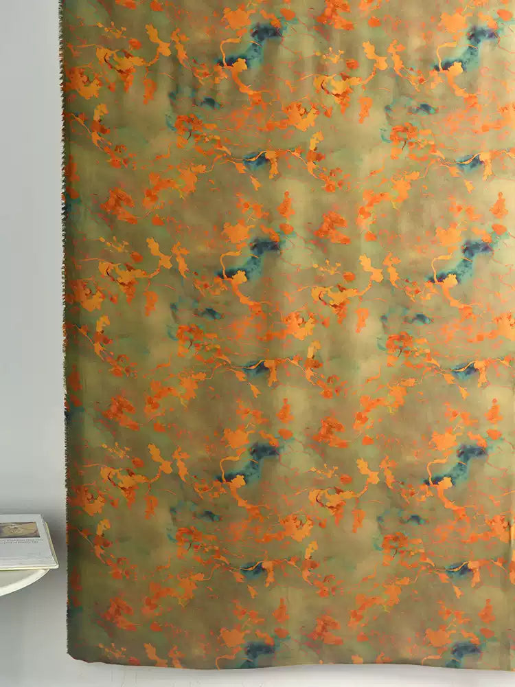 RYCANXIN - Hight 60 Count Rayon Satin Faux Silk Chinese Style Floral Cheongsam Dress Fabric - 145cm wide by the Yard