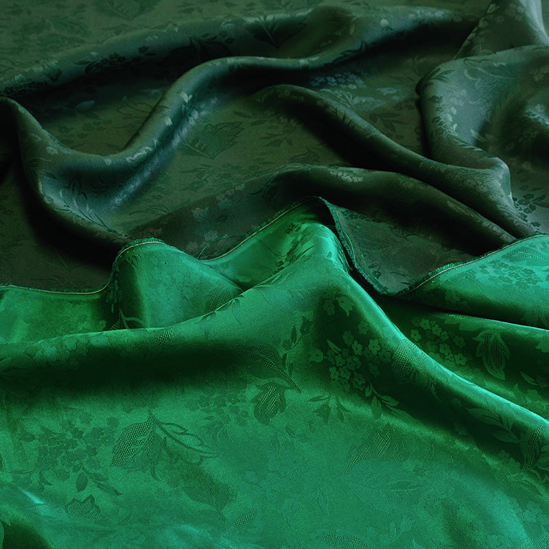 YPFCLD - Handmade 22 Momme HUALUO Jacquard Mud Silk Fabric (Openwork texture) - 114cm by the Yard