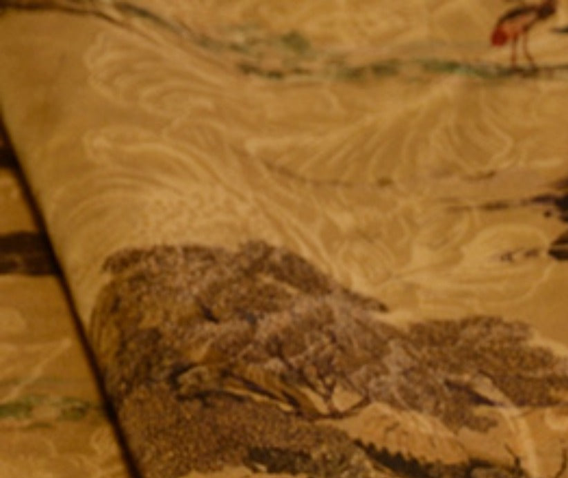 YPHHSS - Handmade 40 Momme HUALUO Jacquard Mud Silk Fabric (Openwork texture) - 110cm by the Yard