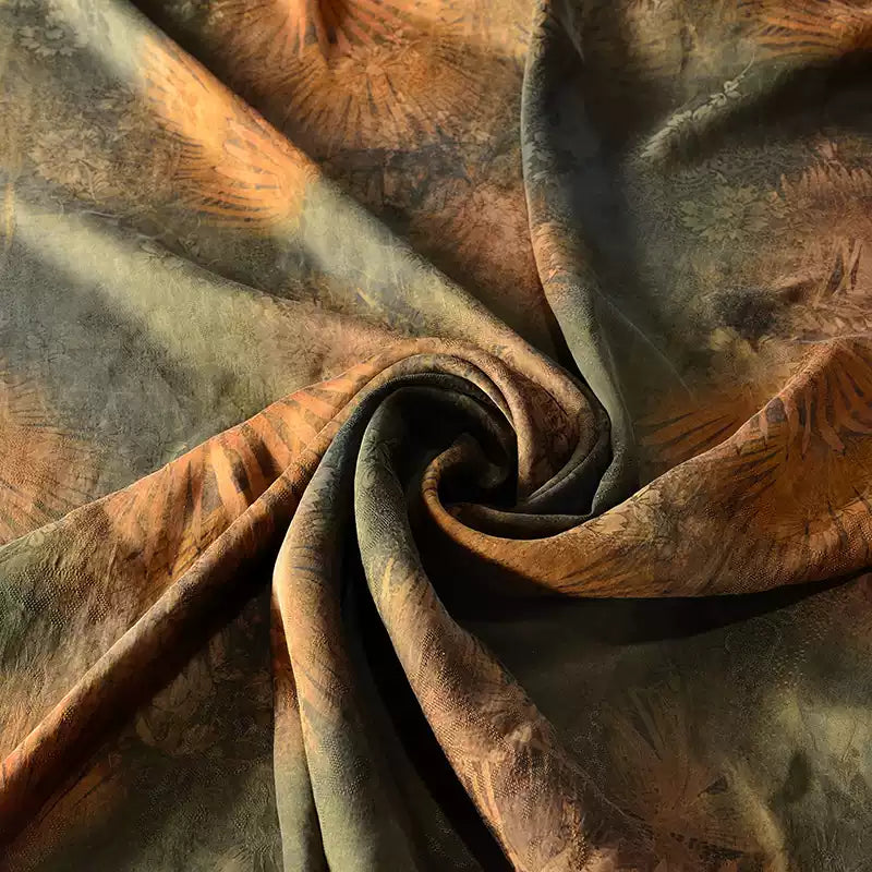 YPZOLV - Handmade 22 Momme HUALUO Jacquard Mud Silk Fabric (Openwork texture) - 116cm by the Yard