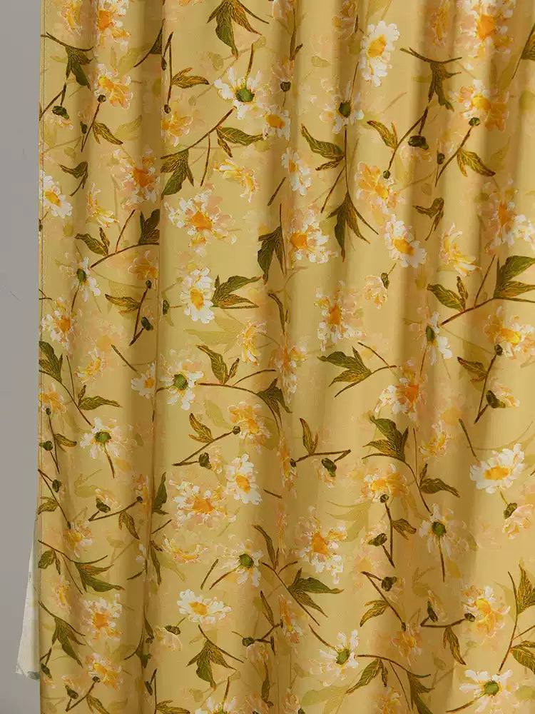 RYQIUWAN - Hight 60 Count Rayon Satin Faux Silk Chinese Style Floral Cheongsam Dress Fabric - 145cm wide by the Yard