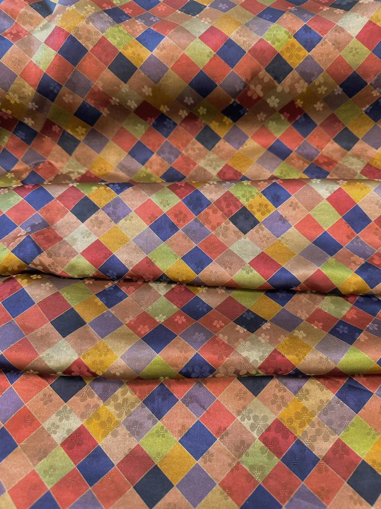 SXLLQP - Handmade 25 Momme HUALUO Jacquard Mud Silk Fabric (Openwork texture) - 114cm by the Yard