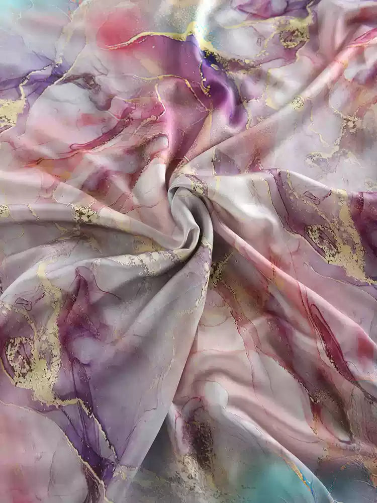 RYYUNFEN - Hight 60 Count Rayon Satin Faux Silk Chinese Style Floral Cheongsam Dress Fabric - 145cm wide by the Yard