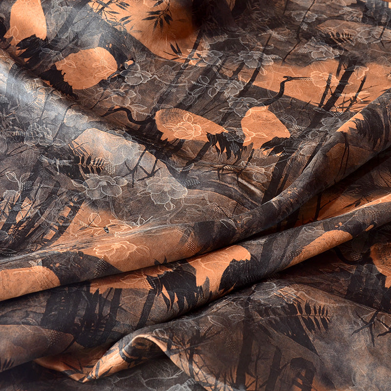 YPZJZY - Handmade 26 Momme HUALUO Jacquard Mud Silk Fabric (Openwork texture) - 116cm by the Yard